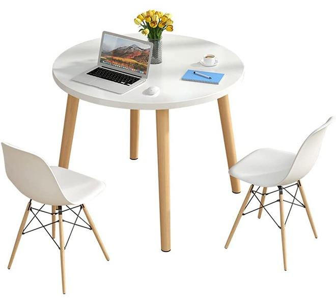 مجموعة طاولة طعام - طاولة مطبخ مع كرسيين - مجموعة أثاث طاولة طعام مربعة حديثة من المعدن والخشب - Image 1